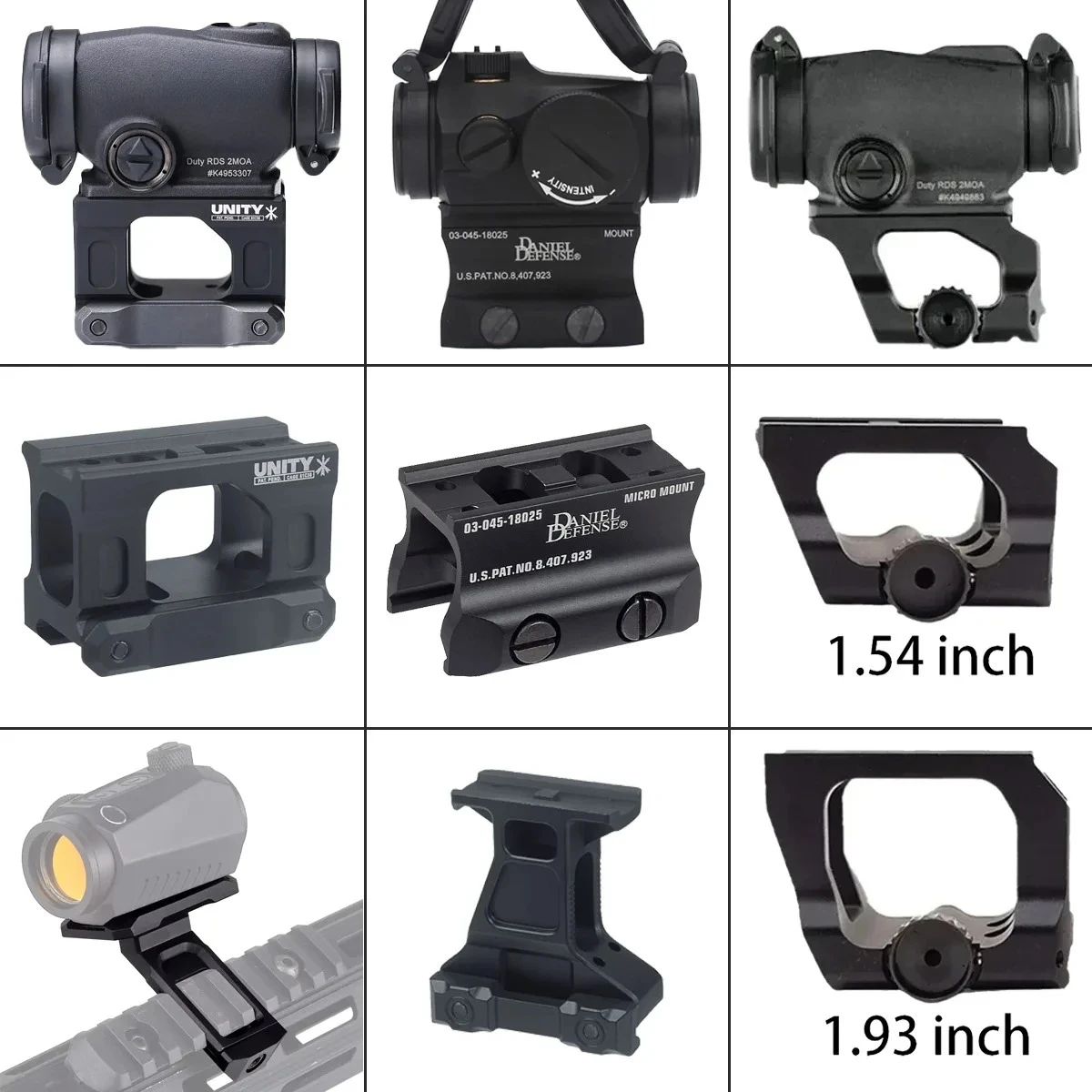 

T01 T02 Red Dot Sight UNITY Fast Riser Mount Duty RDS R5 Offset Mount 45° Side Mount Optics Bracket Hunting Sight Scope Base