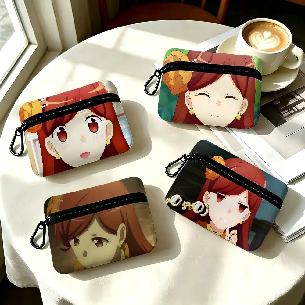 1pc Mary Hunt Anime Characters Coin Purse With Carabiner Hook Portable Key Card Wallet Small Zipper Storage Pouch