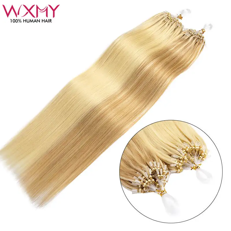 

Micro Loop Human Hair Extensions For Women 50Pcs Straight Microring Hair Extensions 40g/50g/Pack Invisible Natural Remy Hair