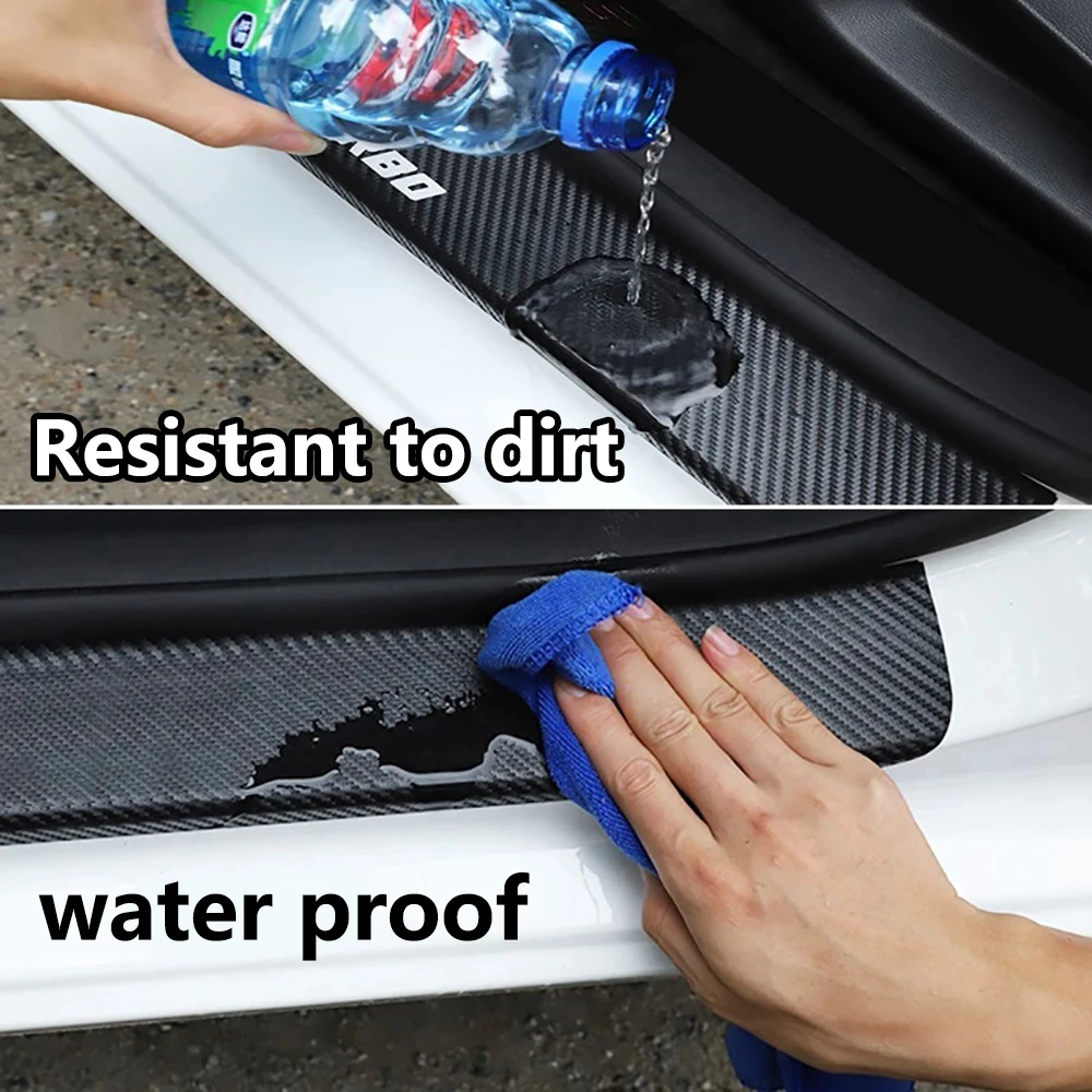 4Pcs Car Carbon Fiber Door Sill Protector Stickers for Mazda 3 CX3 CX4 CX5 CX7 CX8 CX9 CX30 RX7 Atenza Axela Auto Accessories