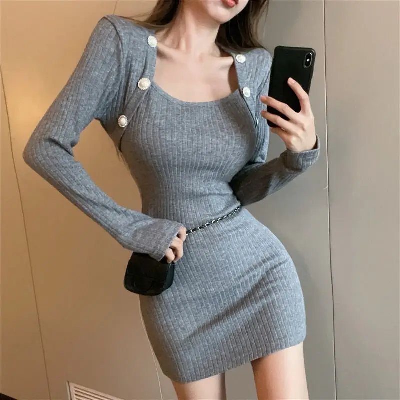 White Woman Dress U Neck 2024 Short Clothes Crochet Dresses for Women Extreme Mini Sexy Daring Knitted Solid Cotton Hot Knit Y2k