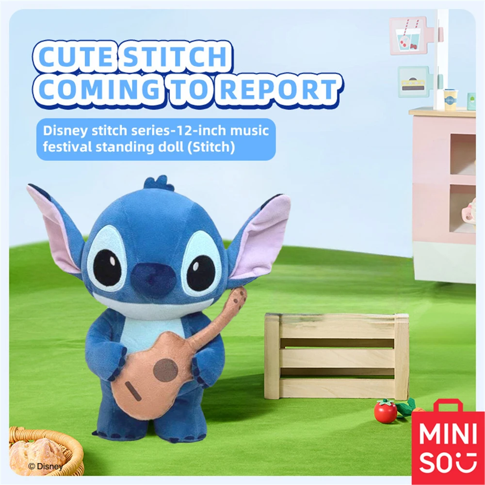 

Miniso Disney Stitch Soft 12in Cute Plush Animal Toys Suitable Boys And Girls At The Music Festival Children's Home Decoration