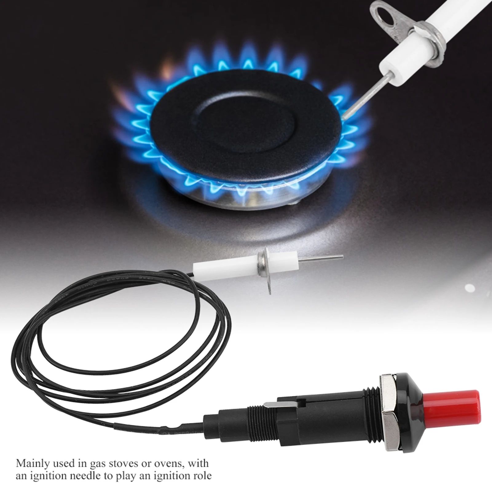 1 Out 2 Piezo Spark Ignition Kit, Gas Stove Igniter, BBQ Grill Igniter with Ignition Needle, for LPG, Natural Gas, Alcohol Oil