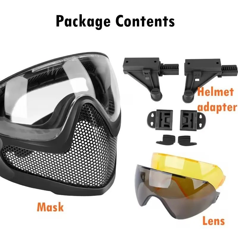 Dual-Mode Protective Face Mask, Upgraded Steel Mesh Construction with Camouflage Pattern for Outdoor