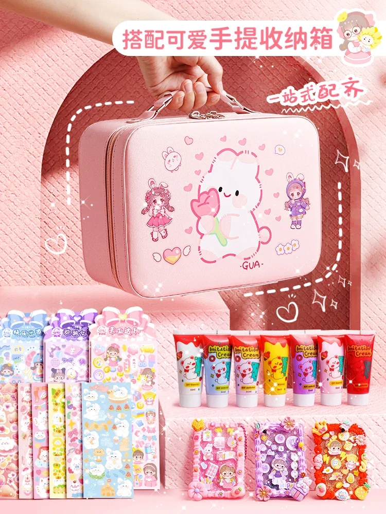 Cute Suitcase 3D Sticker Set Brick Acrylic Polco Kpop Guka Girl Stickers Gift for Girl Children DIY Photocard Korean Stationery