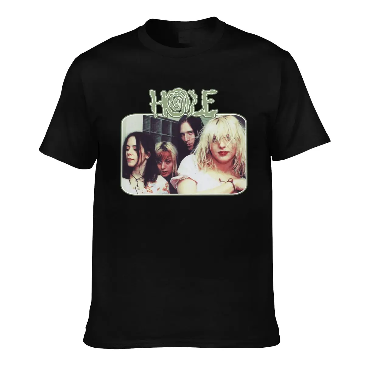 Band Rock Girls T Shirt Hole Courtney Love Basic 100 Cotton T-Shirt Short Sleeves Print Tee Shirt Man