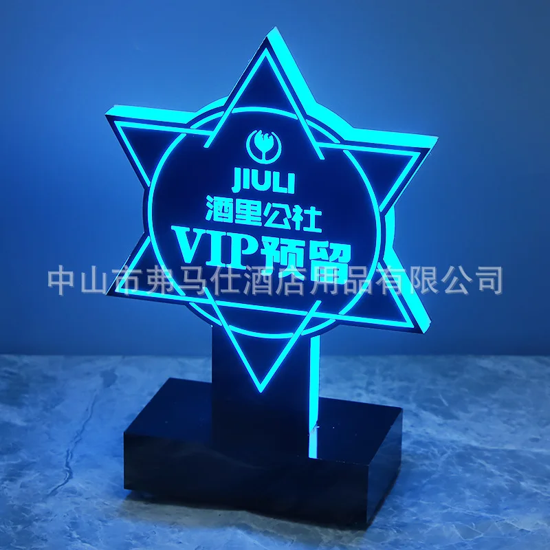 

Bar LED card seat Bar light Reservation VIP reserved Desk Seat Black Director table VIP table