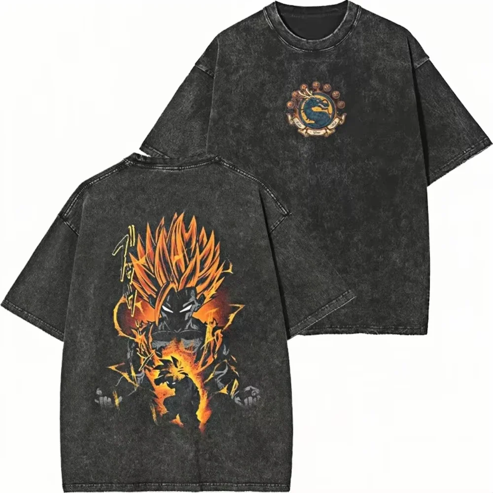 Футболка унисекс с графическим принтом Dragon Ball Son Goku Majin Buu, летняя, с коротким рукавом, в стиле Y2K, уличная одежда, топ 2026