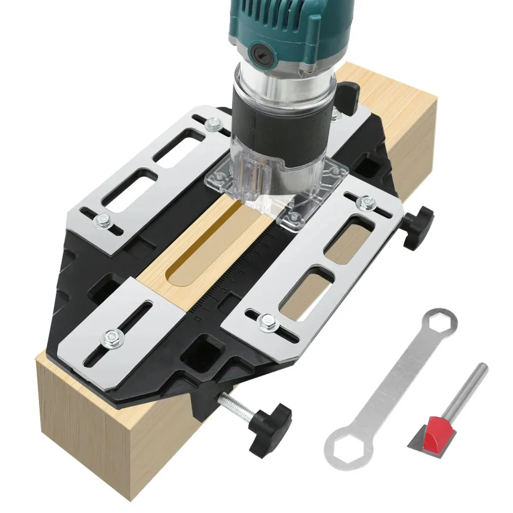 Aluminiumlegierung Türscharnier Jig Guide Holzbearbeitung Türscharnier Vorlage Schlitzen Locator