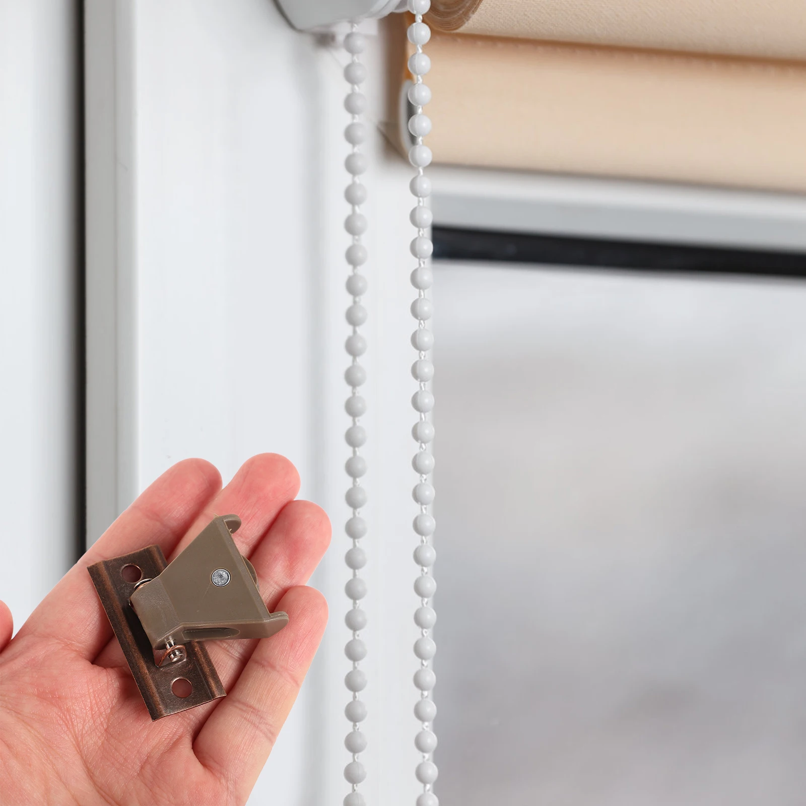 

1Set Bamboo Blind Accessories Bracket Lock Pulley Easy Install Home Office Decor Blind Cord Lock Pulley