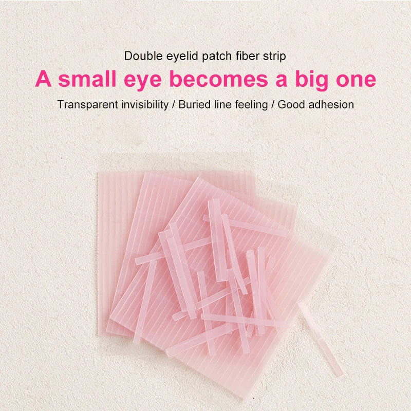 Natural Lasting Double Eyelid Fiber Invisible Transparent Double Sided Strip Adhesive Fiber Stretch Eye Makeup Tools