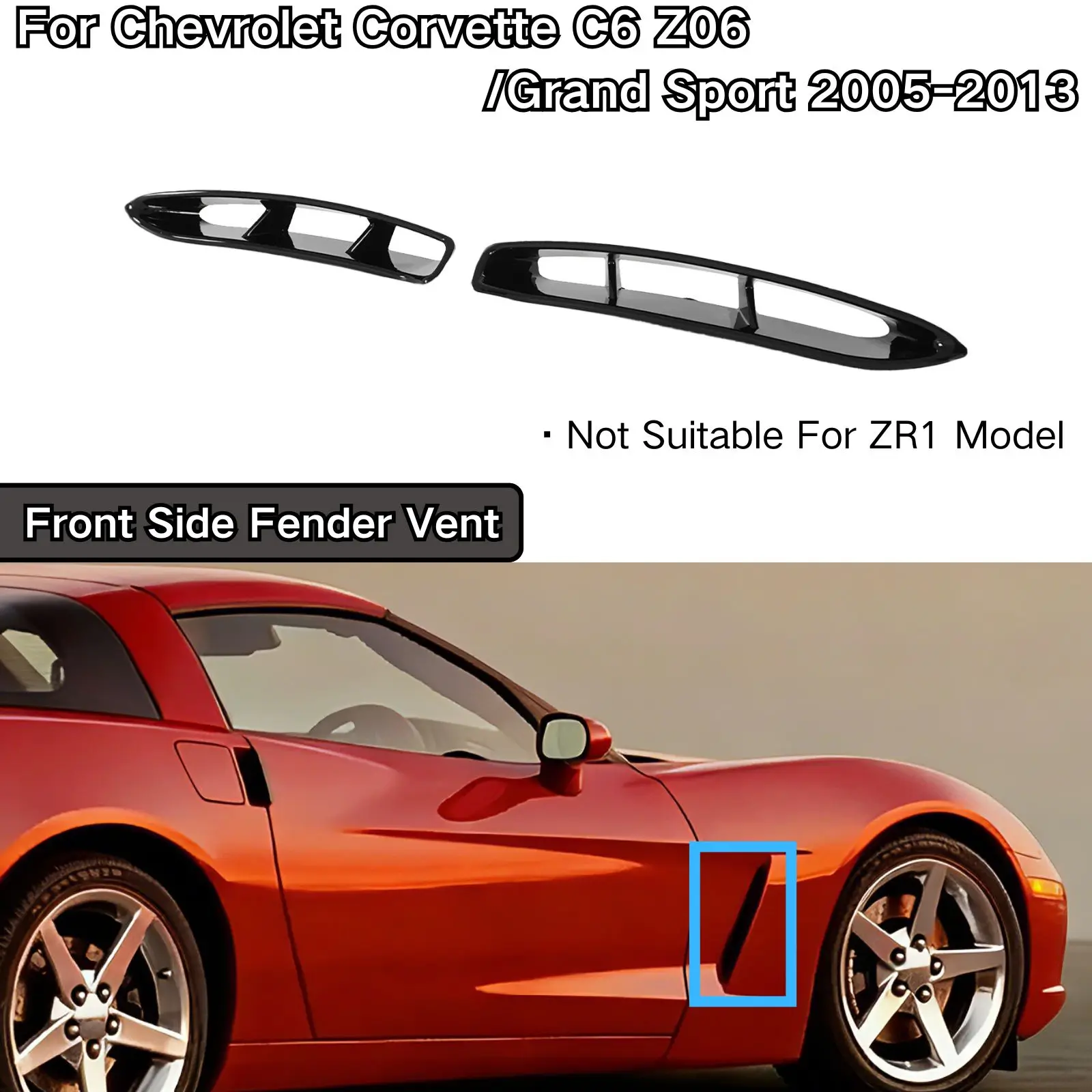

Для Chevrolet Corvette C6 Z06/Grand Sport 2005-2013 переднее боковое крыло вентиляционное отверстие матовый черный окрашенный углеродное волокно автомобильные аксессуары
