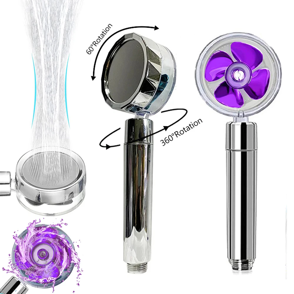

High Pressure Shower Head with Turbo Fan Handheld Showerhead Water Saving Spray Rainfall Shower for Bathroom Accessories