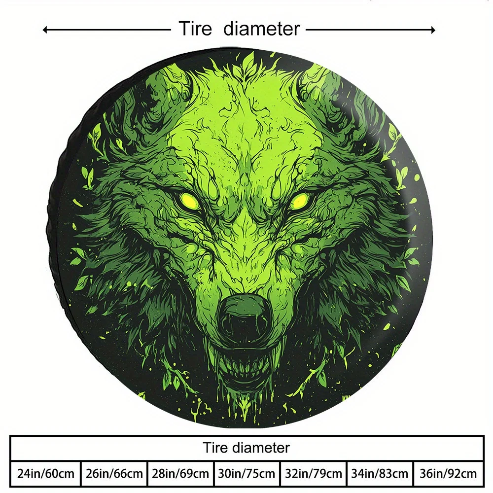 Vibrant Wolf Head Design Protective Cover For Modified Cars, Street Vehicles, 4x4, And Muscle Carts - Cyber-Totemic Style With