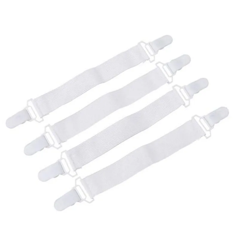 4Pcs/set Elastic Bed Sheet Grippers Double Head Clips Gripper Holder Suspender Bed Sheet Fasteners Adjustable Length 15-30cm