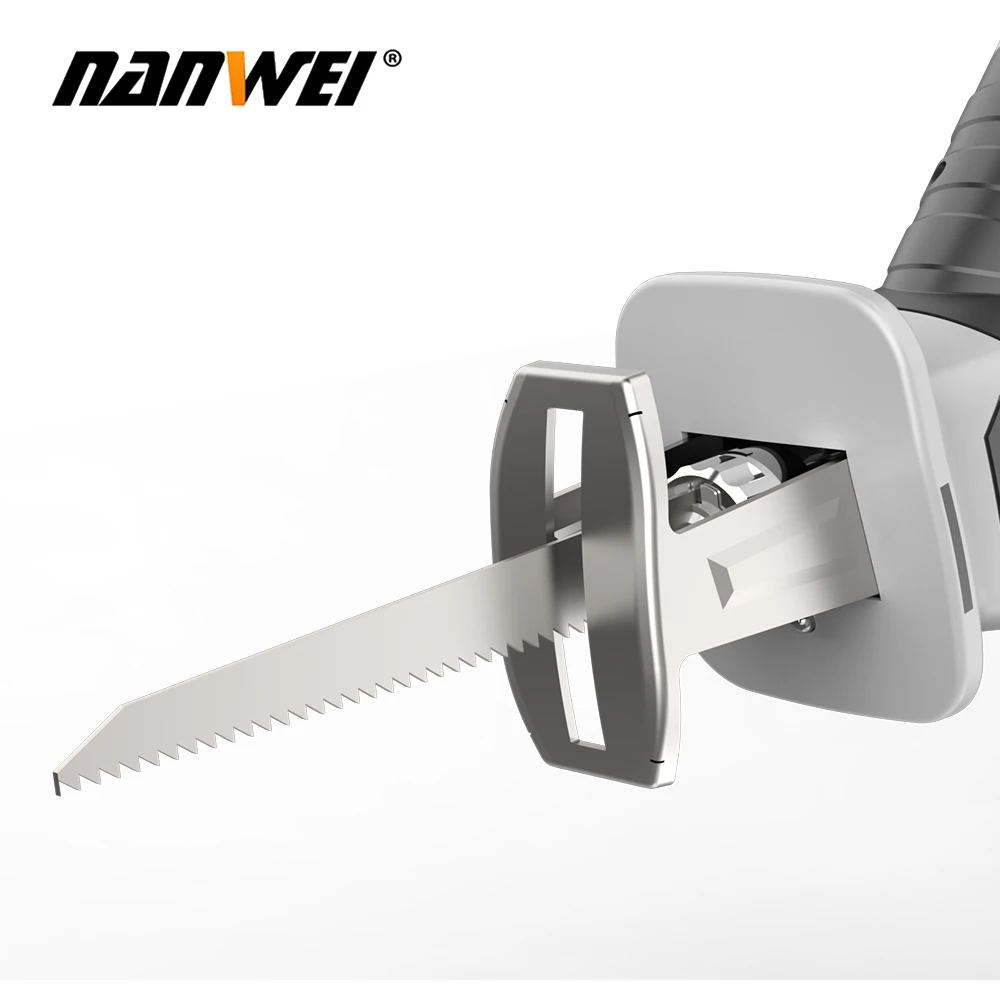 NANWEI-Scie alternative sans fil, vitesse réglable, scie électrique, scie sabre portable pour la coupe du bois et du métal