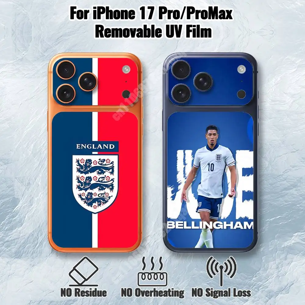

England Football B-Bellingham-S Removable UV Film for iPhone 17 Pro 17 ProMax Back Cover