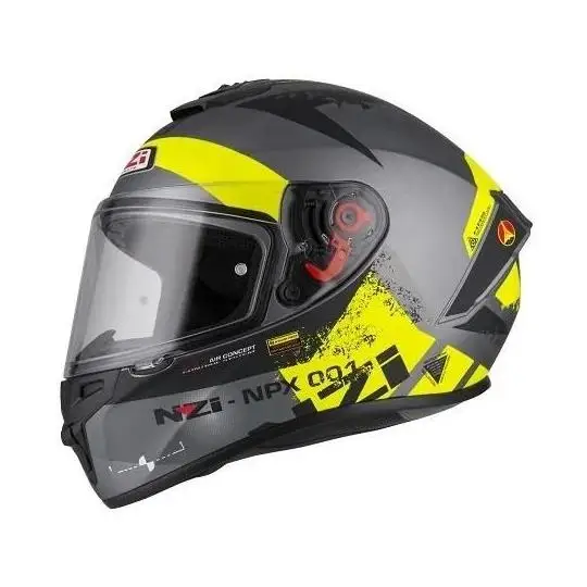 Casco integral NZI Trendy Canadian Antracita Amarillo Mate