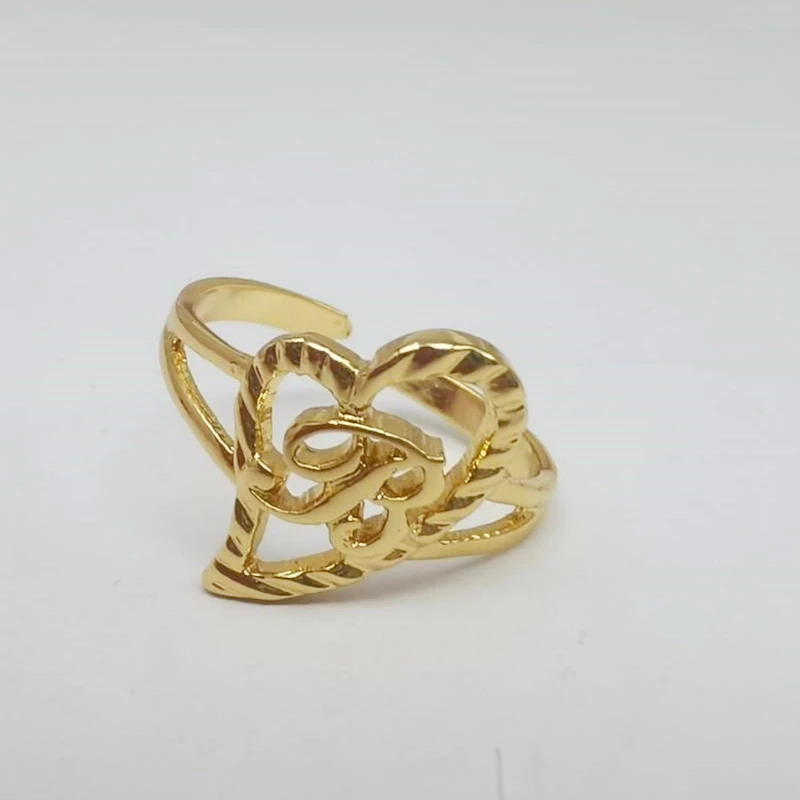 Duoying-Bagues Initiales Personnalisées, Hip-Hop, Coeur, Lettre, Forme de Cœur, Cadeaux pour la colonne vertébrale