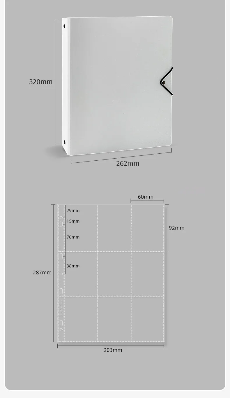 MINKYS Kawaii 5/6/9 Räume 7,6 cm Kpop-Fotokartenbinder, großes Fassungsvermögen, Idol-Fotokartenalbum, Fotokarten, Binder, Sammelbuch – Detail 7