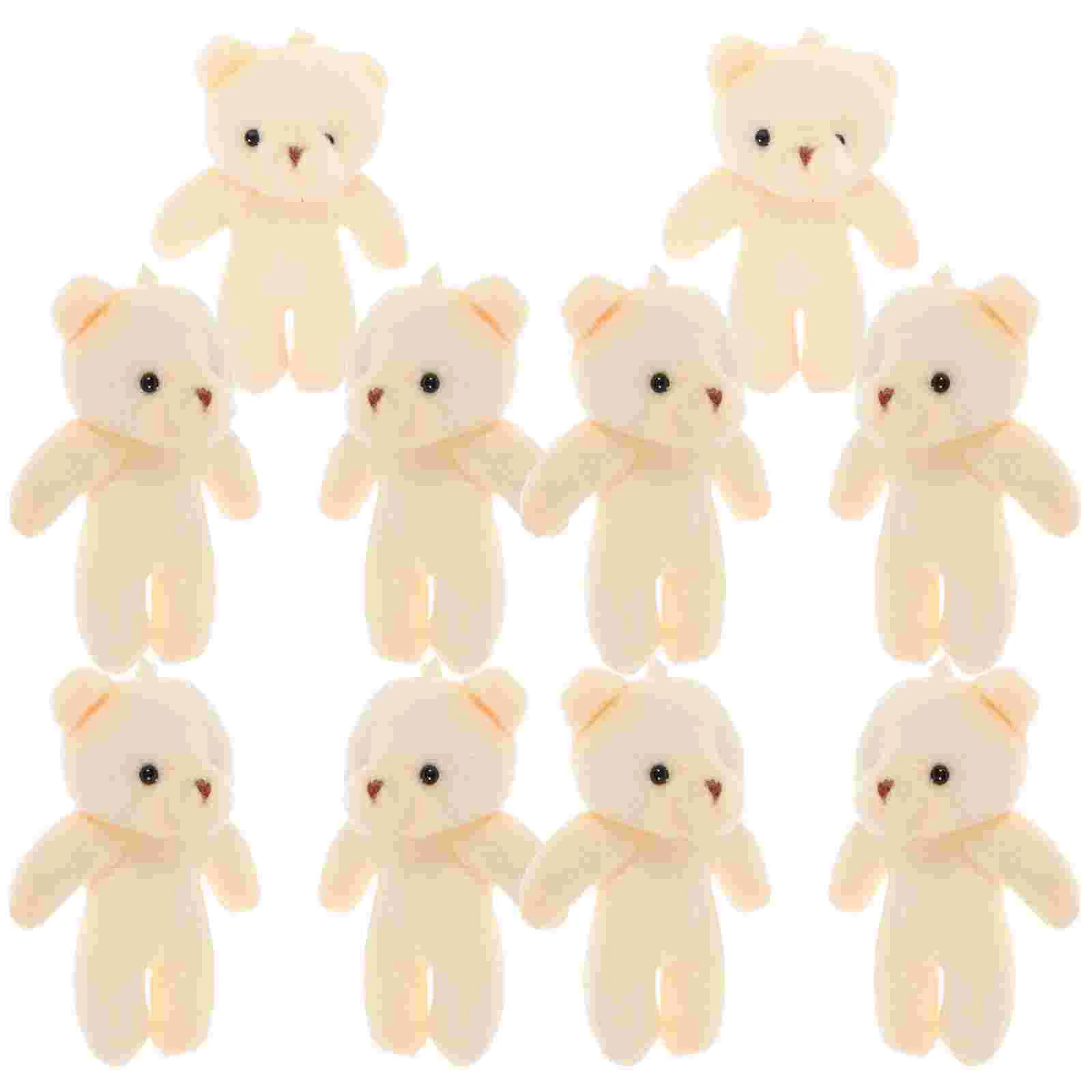 12 Pcs Mini Bulk Toys Bear Pendant Keychain Figurines Suspending Tiny Bears Pp Cotton Wear-resistant Adorable Child