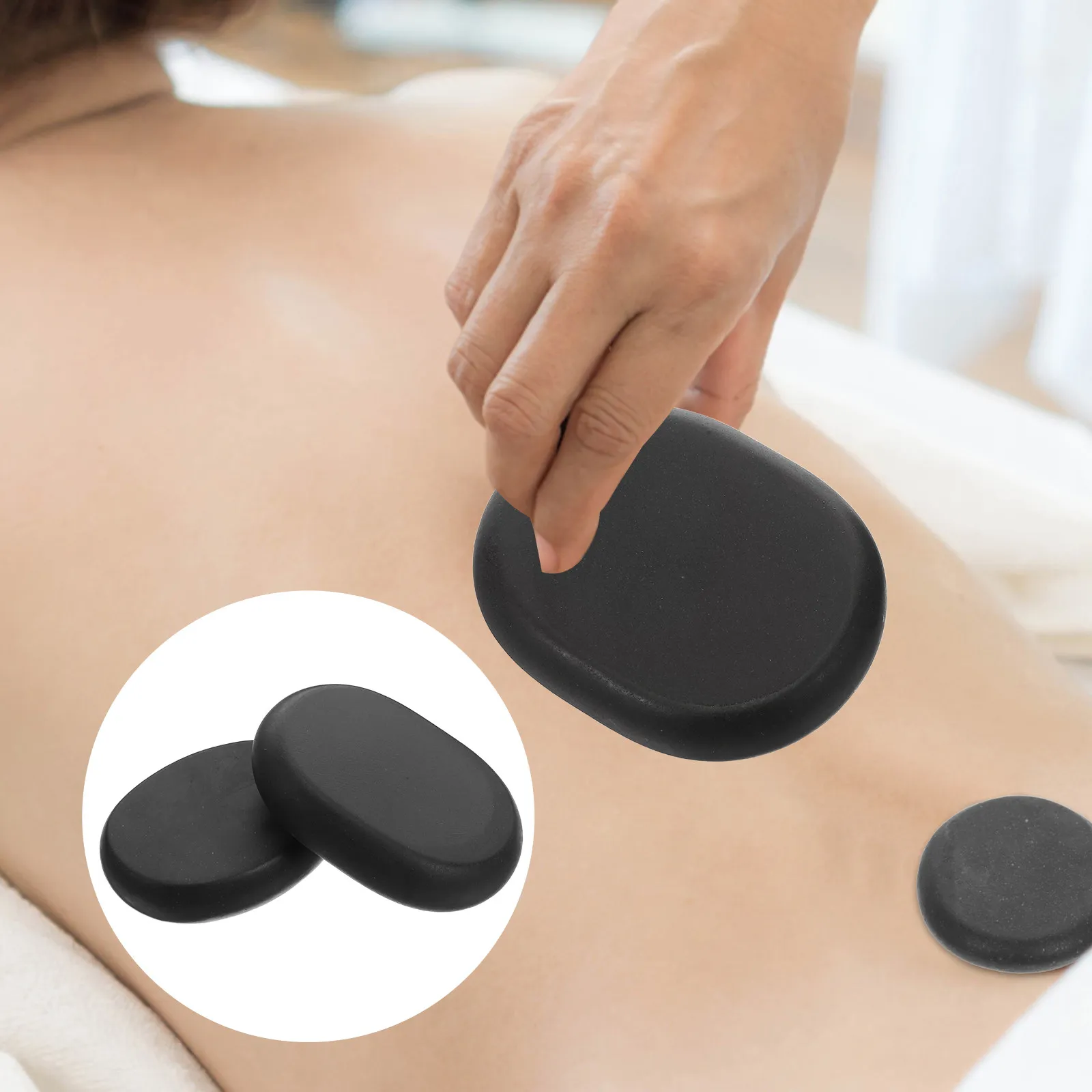 

Набор из 8 массажных камней для спины: натуральные базальтовые горячие камни, профессиональные инструменты для прогревания, восстановления мышц и снятия стресса