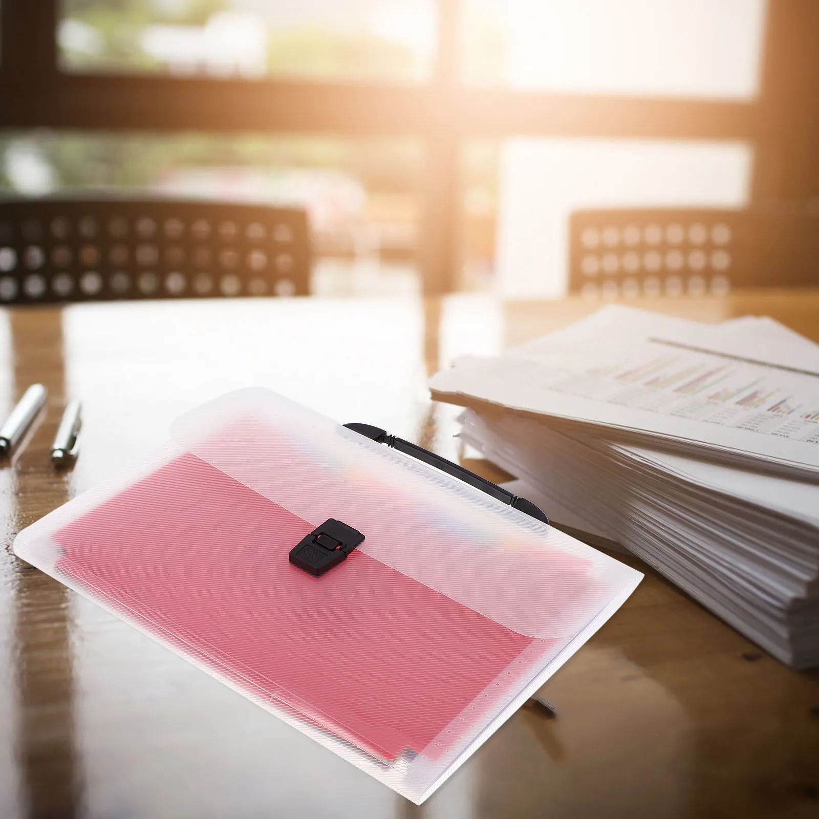 

Office Expanding File Folder PVC Multi-Layer Document Organizer Portable Paper Storage Folder for Bills Receipts Papers