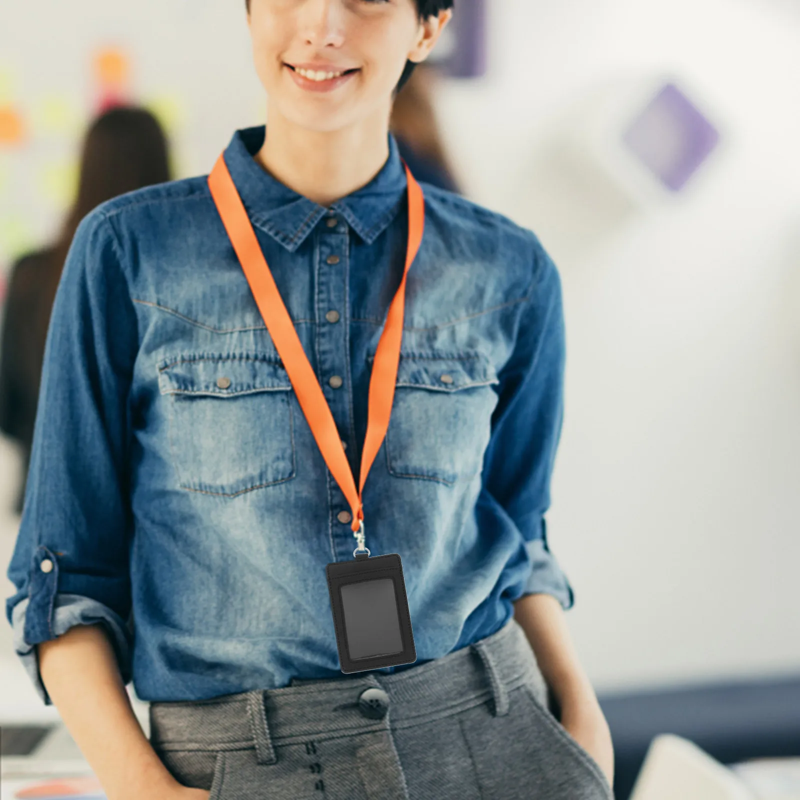 

2Pcs Clear Card Holders Id Badge Holders Name Tag Holder PU Card Sleeve Vertical Id Case Holder for Multiple Cards