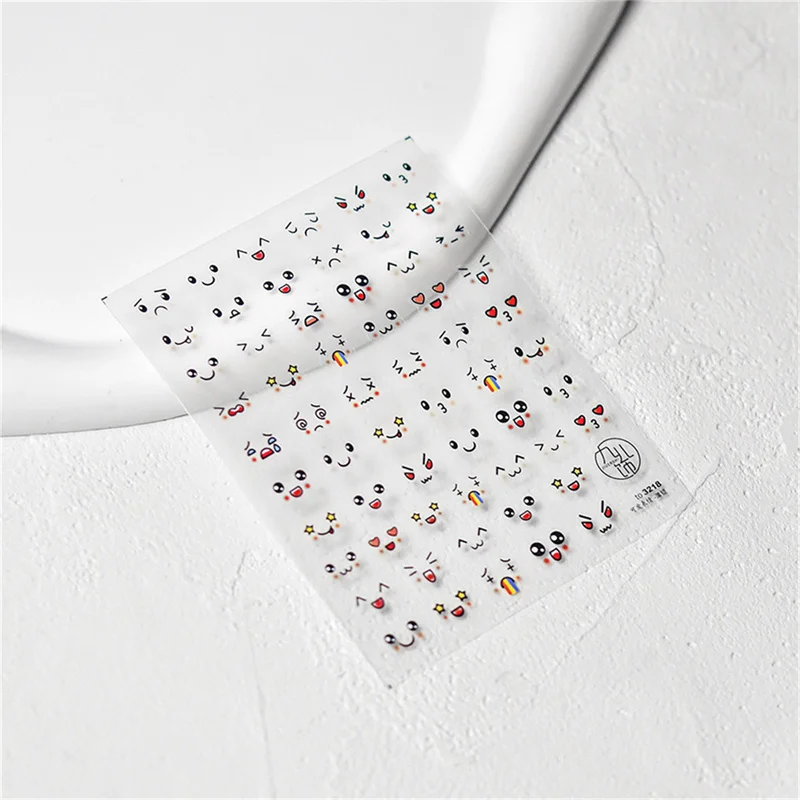 1 個日本語 5D 漫画顔ネイルアートステッカーかわいいアクリル面白いネイルデカールスライダーネイルデコレーション DIY マニキュアアクセサリー