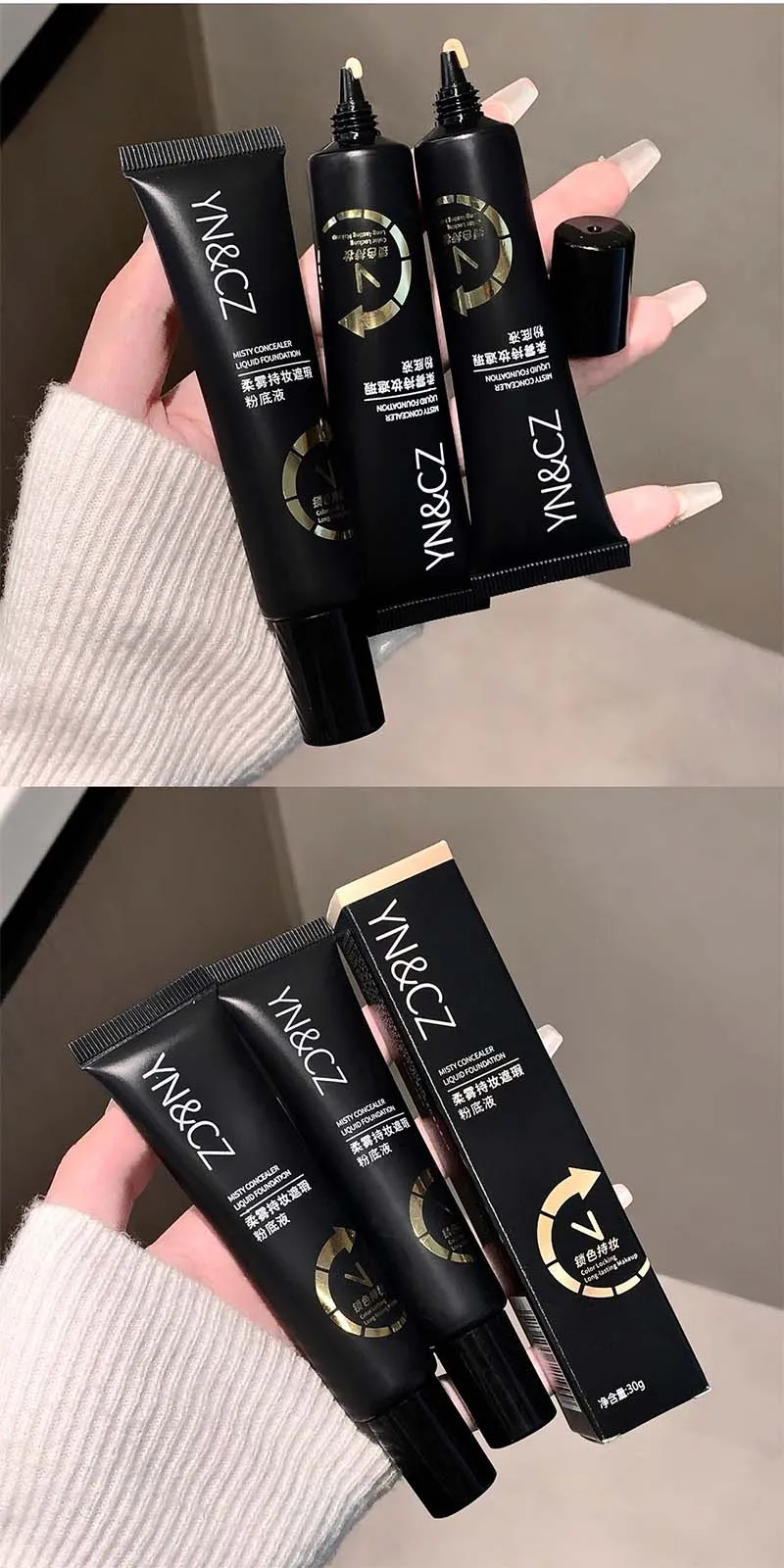 Matte Weiße Foundation Make-up Basis Volle Deckkraft Langanhaltende Wasserfeste Concealer-Foundation Cosplay Gothic Make-up – Detail 7