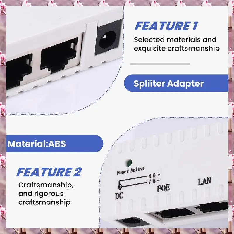 Divisor Poe 2025 inyector Poe Rj45 Dc 5,5 Mm X 2,1 Mm entrada pasiva inyector Poe conector adaptador divisor para cámara de red Ip