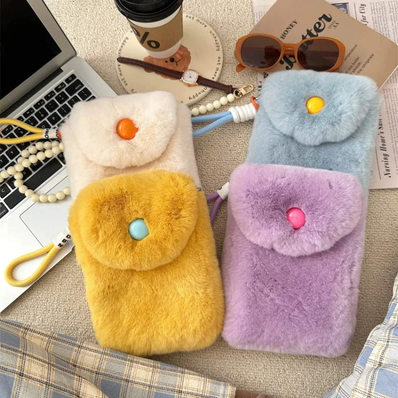 

Новая стильная мини-сумочка для телефона из натурального кроличьего меха, милая минималистичная сумка-кроссбоди, стильный дизайн, для повседневного использования, милый пушистый кошелек для женщин.