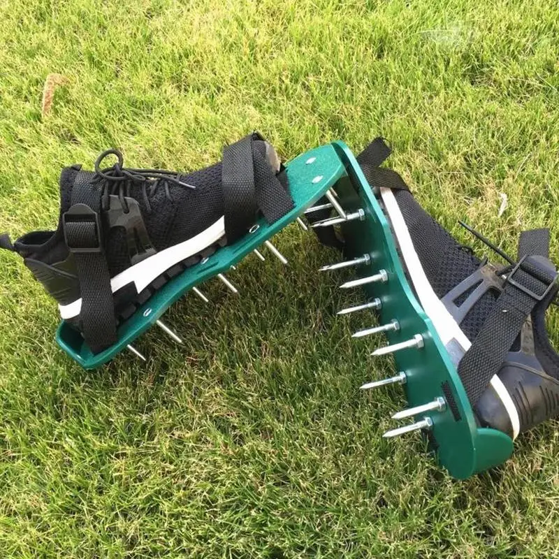 

Lawn Aerator Spikes Shoes Aerator Spiked Sandals With Adjustable Straps Universal Size For Boots Grass Cultivator Loosen Soil