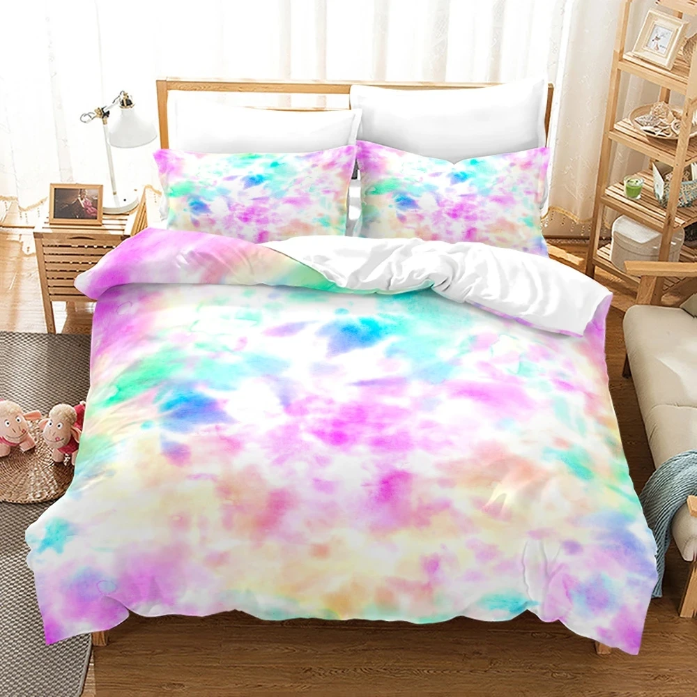 Dream Halo Dyeing Bedding Set Single Double Twin Size For Girls Kids Beauty Home Decor Soft Bedclothes Colorful Duvet Cover Set