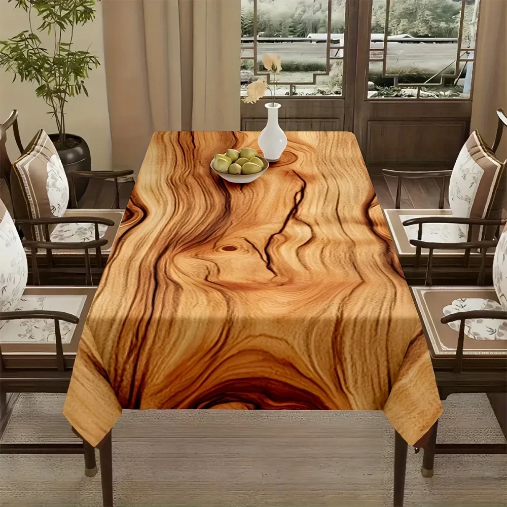 Simulated wood grain texture pattern tablecloth - Suitable for picnics, camping, weddings, parties, festivalszyc