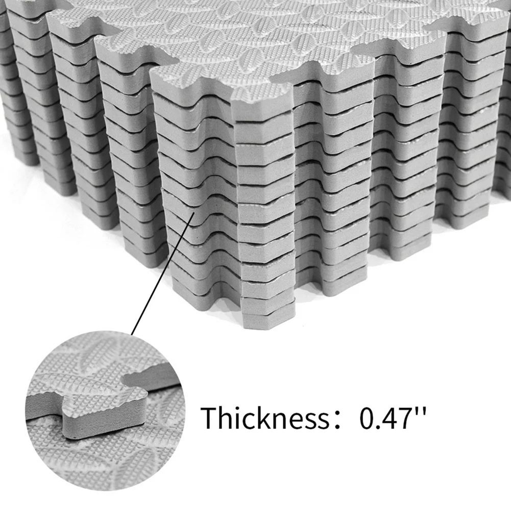 AD12 24Pcs Mats and Home Gym Floor Foam Floor Mats Exercise Mat Floor Matt for Floors Foam Flooring Tiles Gray