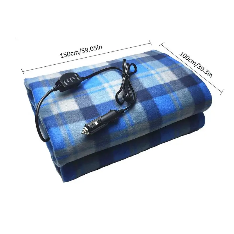 150*110cm Car Heating Blanket Winter Heated 12V Lattice Energy Saving Warm Auto Electrical Blanket Adjustable Temperature