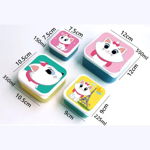 Cute Cartoon Animal Pattern Bento Box Children's Portable Fruit Box Kids Mini Snack Box Lunch Box 4pcs/set