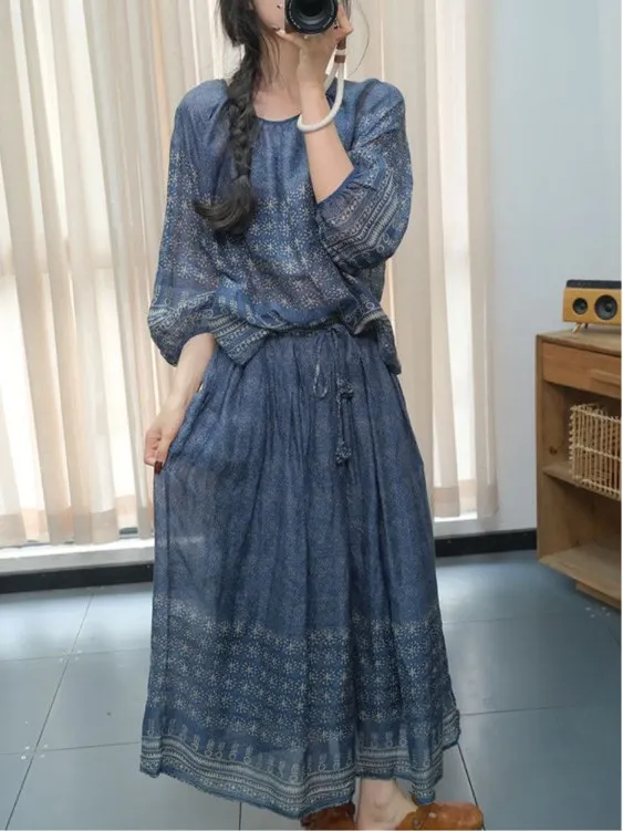  Casual High Waist Two-Piece Set Ele Brand Women's Faionable Sweater Vest And Rope Belted Skirt Ensemble