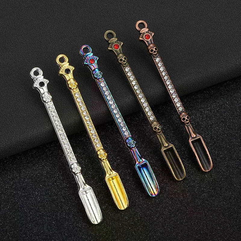 1Pcs Metal Small Spoon With Mini Shovel For Powder Medecine Measurement Cigarette Accessories Tool