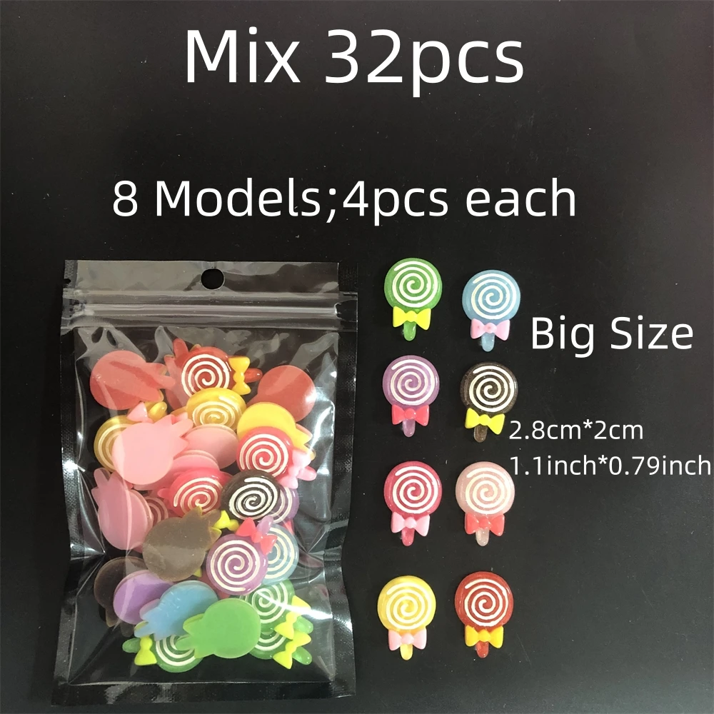 

Cute resin parts cartoon lollipop pink girl bow donut phone case tea cup data cable handmade DIY decorative accessories charms