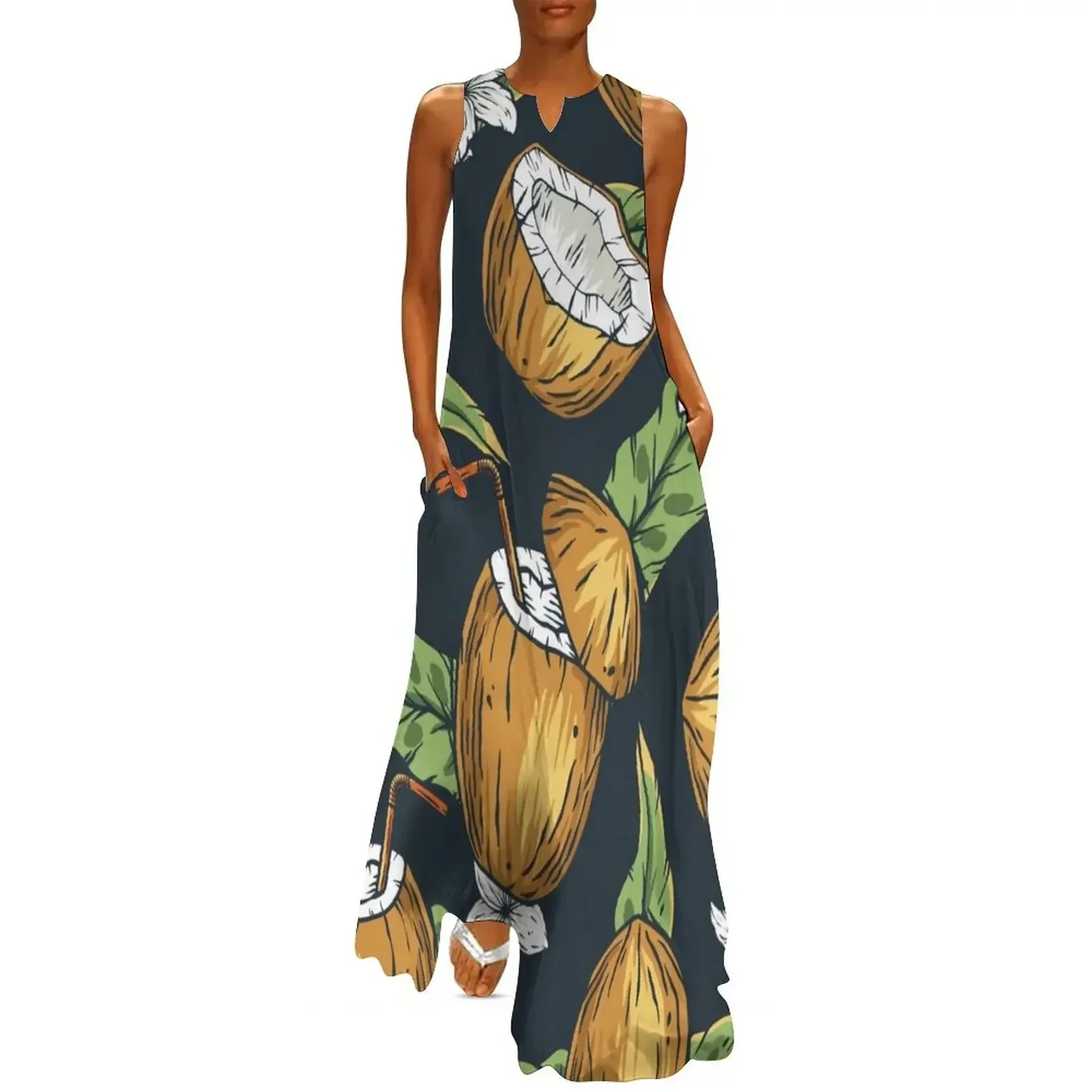 

Coconut Pattern Long Dress Long dress luxury woman evening dress Cocktail of dresses