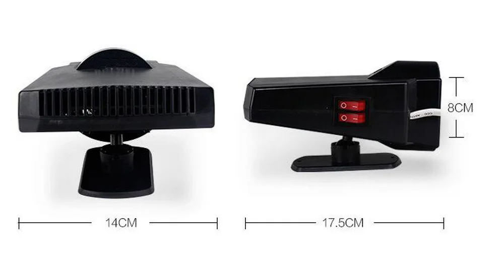 Autoverwarmer Zwart Ontwaseming Ontdooien 12V Geluidsvrij Eenvoudig te installeren 1PCS 180-200W Hoog vermogen