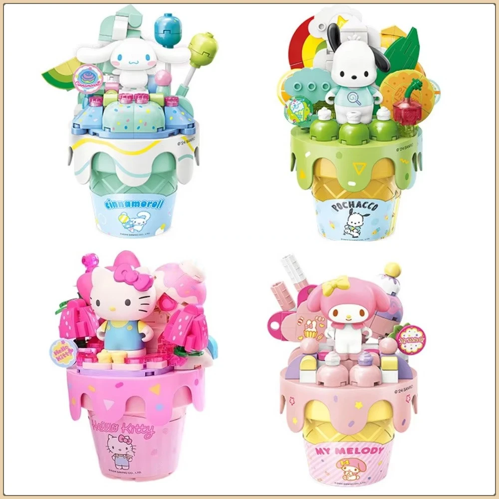 

Keeppley Building Blocks Pacha Dog HelloKitty Egg Bucket Ice Cream Puzzle Assembly Toy Ornament Model Decoration Holiday Gifts