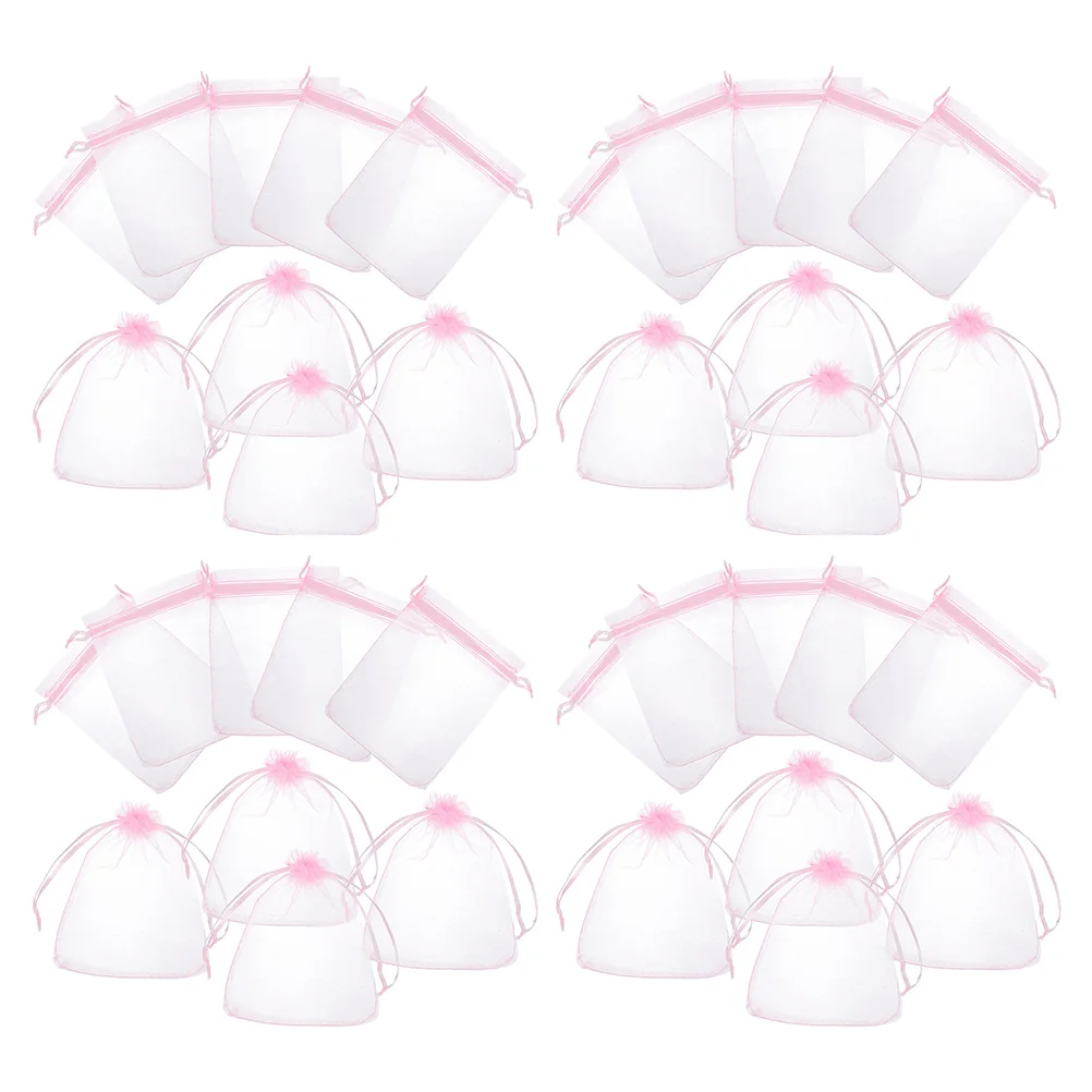 

100pcs Baby Gift Blue 9x7cm Mesh Favor Small Drawstring Candy Party Wedding Baptism Storage Bags Mini Treat Bags