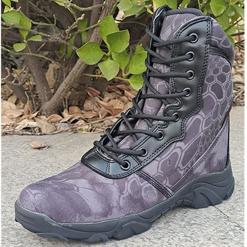 Outdoor Training Men Tactical Boots High-Top Desert Shoes Camouflage Combat Hunting Climbing Botas Hiking Shoes