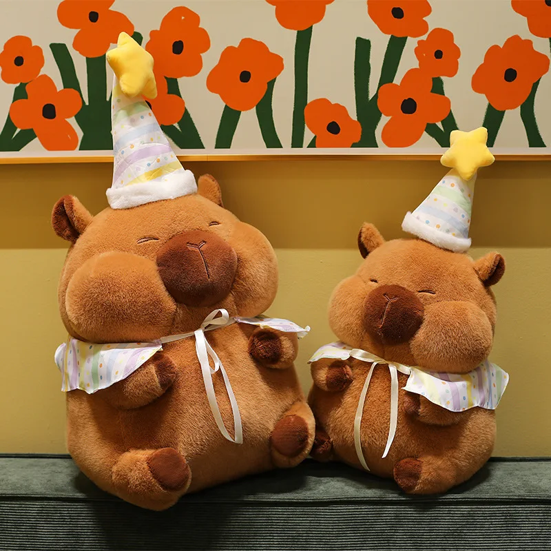 40/50cm Big Size Birthday Capybara Plush Dolls Cute Cartoon Plush Toys Comfort Soft Stuffed Hug Pillow Children's Birthday Gifts