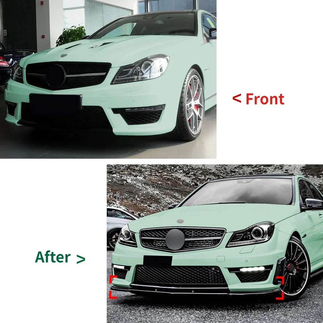 Car Front Bumper Lip Diffuser Splitter Body Kit Car Accessories Auto Parts For Mercedes Benz C Class W204 C63 AMG Line 2011-2014