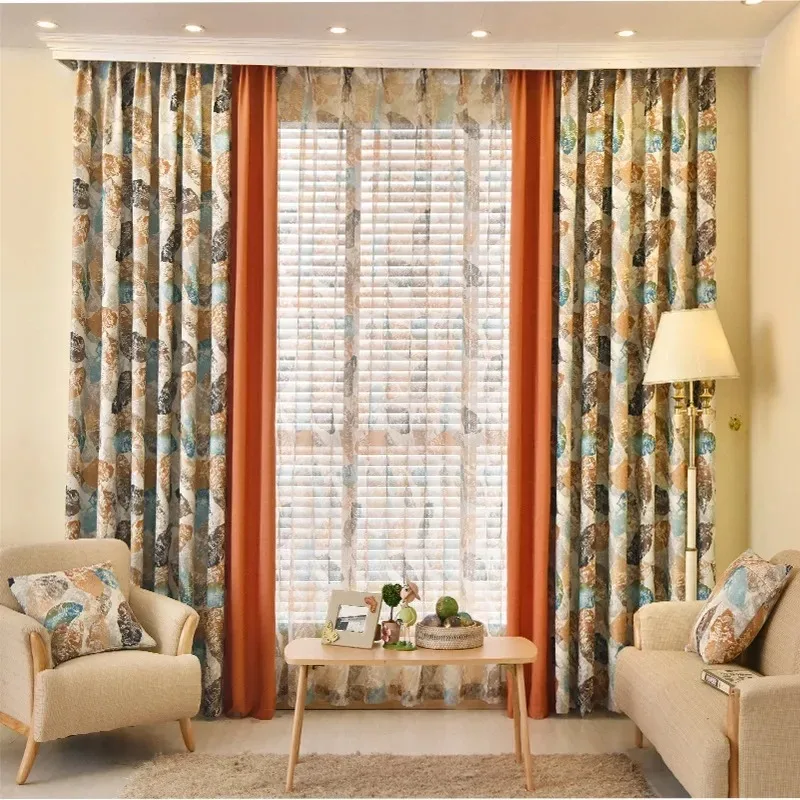 

Customized European-style High-precision Printed Fabric Blackout Curtains for Living Room and Bedroom Decoration Blackout luxury