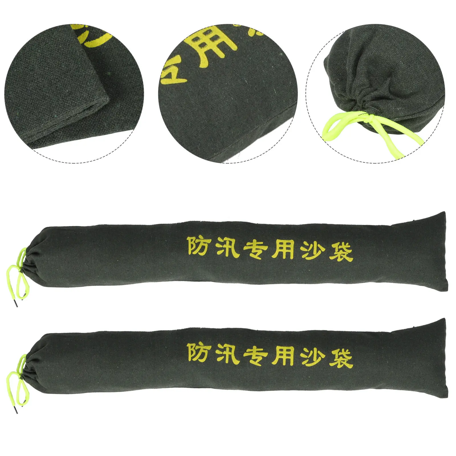 2Pcs Heavy Duty Canvas Sandbags for Flood Protection Drawstring Design Flood Barrier Bags for Home Garage Door Water Barrier